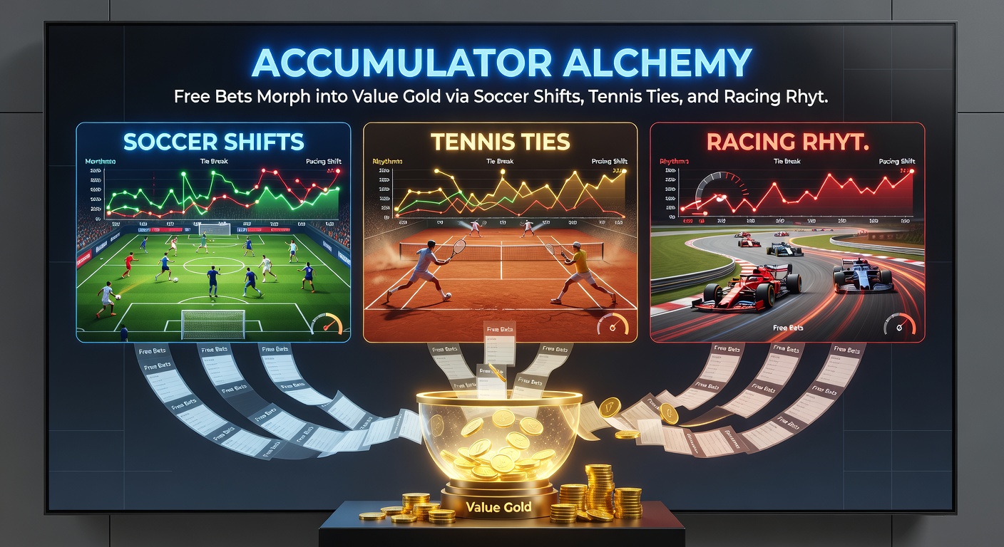 Close-up of tennis players locked in a tiebreak, overlaid with accumulator odds charts and racing form lines