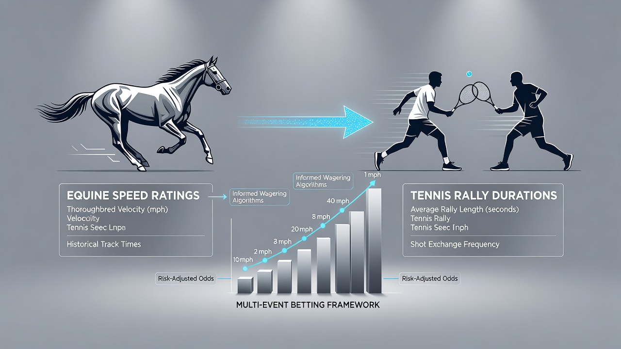 Chart displaying equine speed ratings plotted against tennis rally duration statistics for multi-event analysis