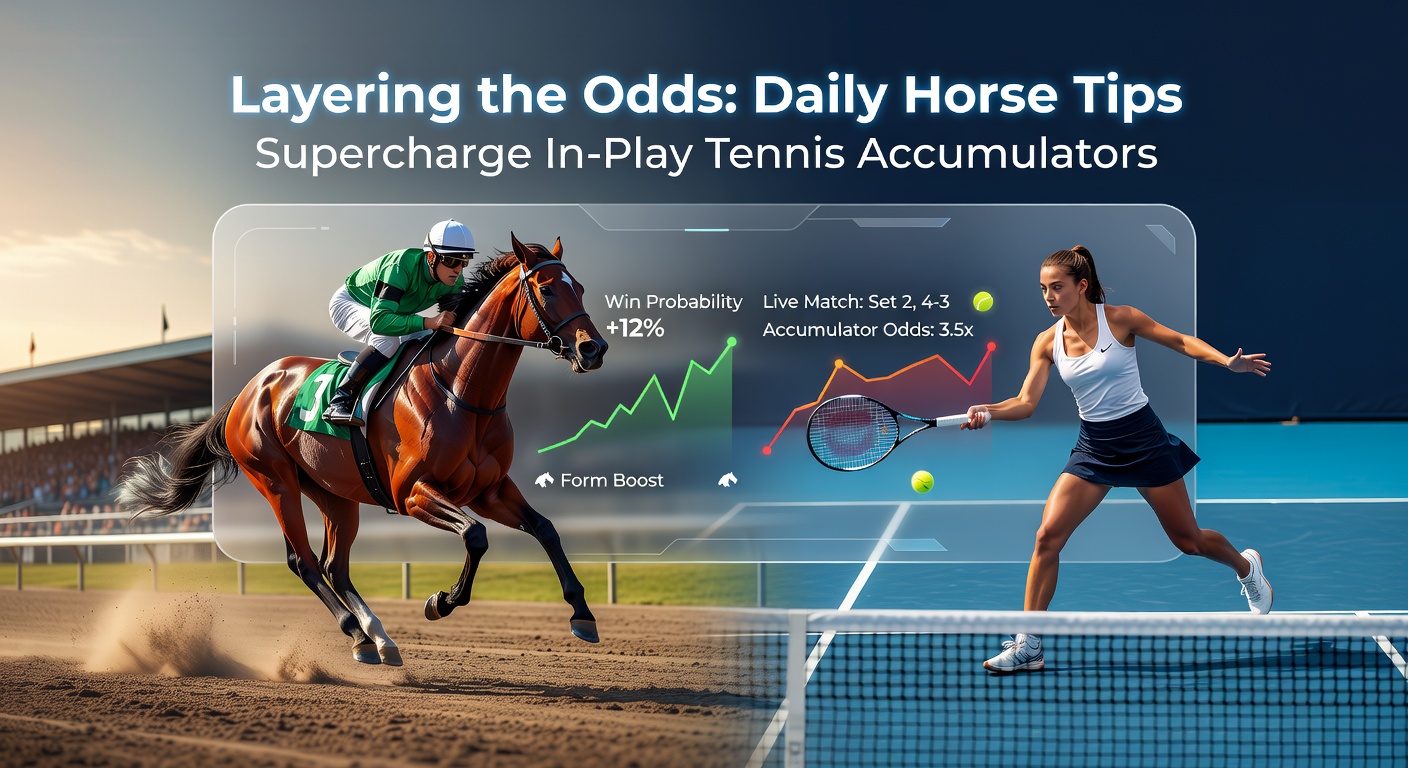 Horse racing track action meets tennis court intensity, illustrating combined betting strategies