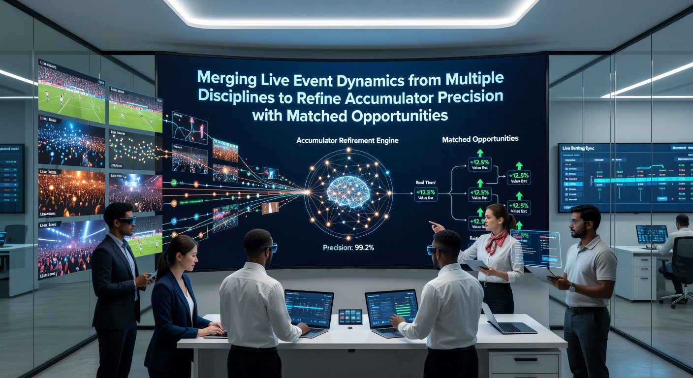 Illustration of live sports data streams from tennis, horse racing, and football converging into accumulator betting models