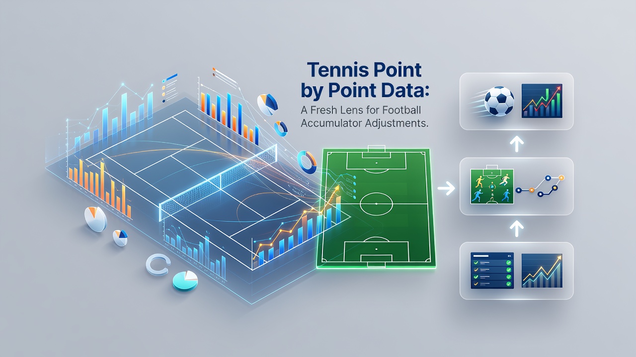 Tennis match analysis showing point-by-point data overlays used to inform football accumulator adjustments
